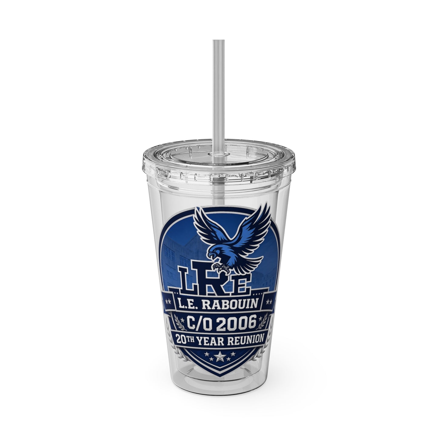 20th Reunion Commemorative Tumbler with Straw — L.E. Rabouin Class of 2006